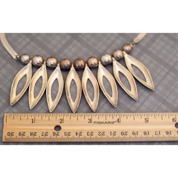 Vintage Gothic Thousand Eyes Bib Necklace 17 Inches G29 - Picture 4 of 4